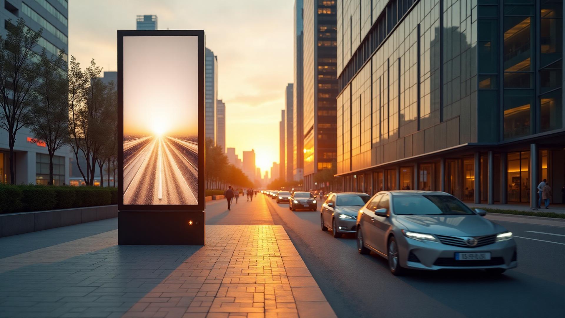 Modern billboard in urban setting